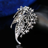 Elegant Colorful Hollow Leaf Brooch for Women