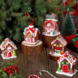 5-Piece Gingerbread House Christmas Ornament Set