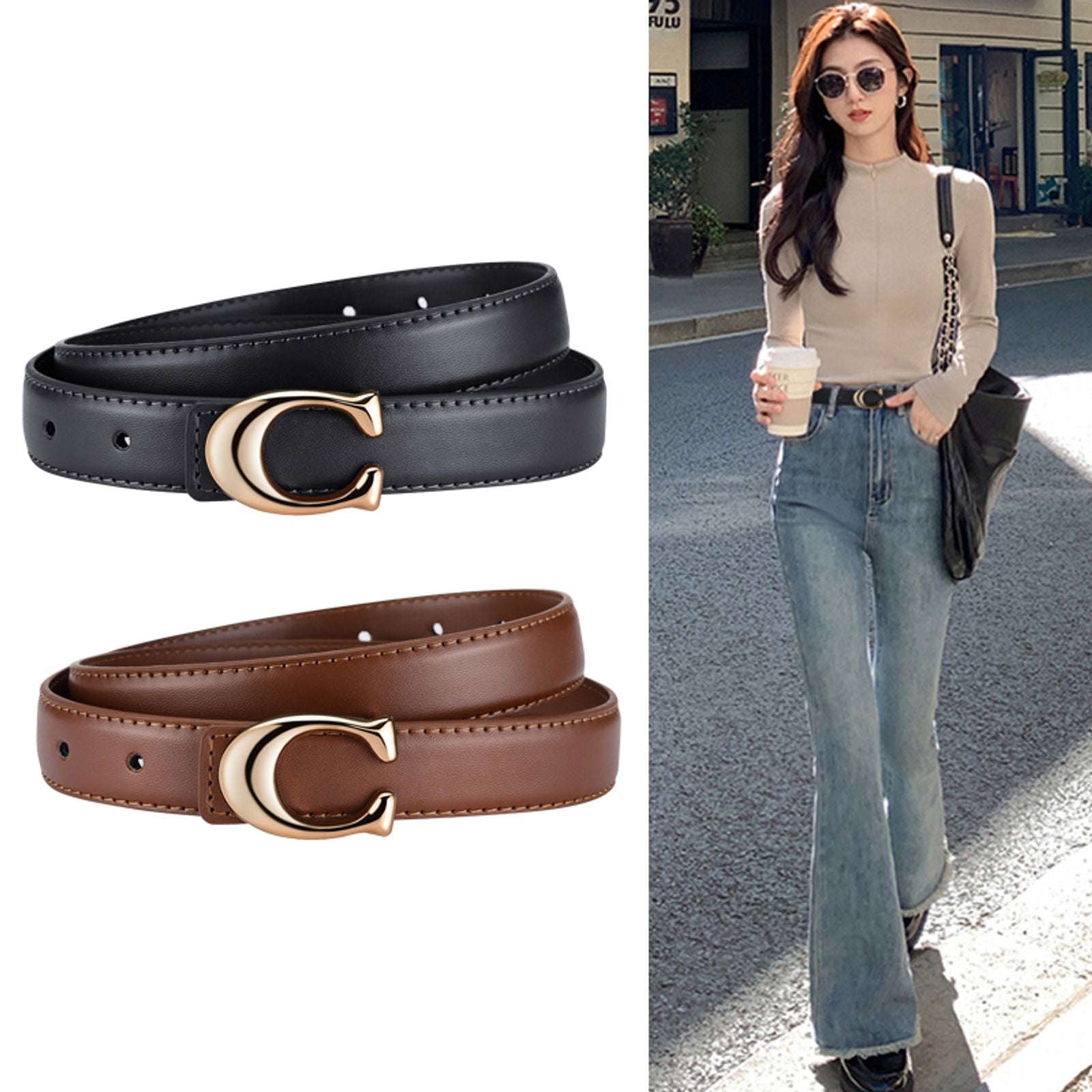Soft C-Type Smooth Buckle Belt - Versatile Casual Women's Accessory