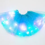 LED Glowing Women's Tulle Star Mini Skirt