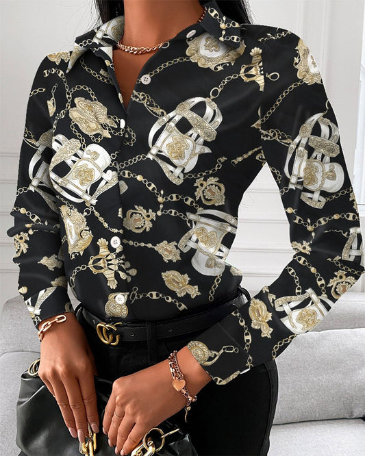 Women's Fashion Long Sleeve Blouses with Unique Prints