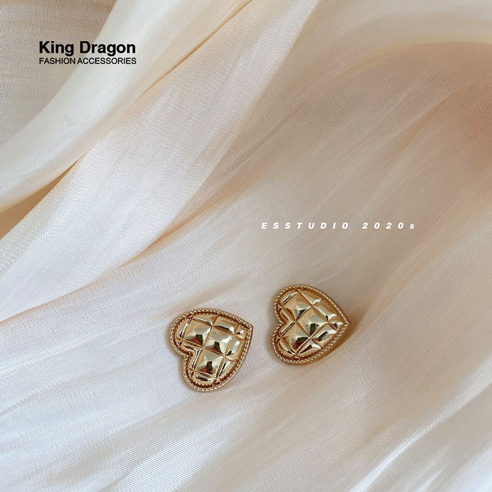 Gold Heart Alloy Metal Buttons for Clothing - 6PCS