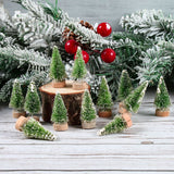 Mini Wooden Christmas Tree in Blue Green White Gold