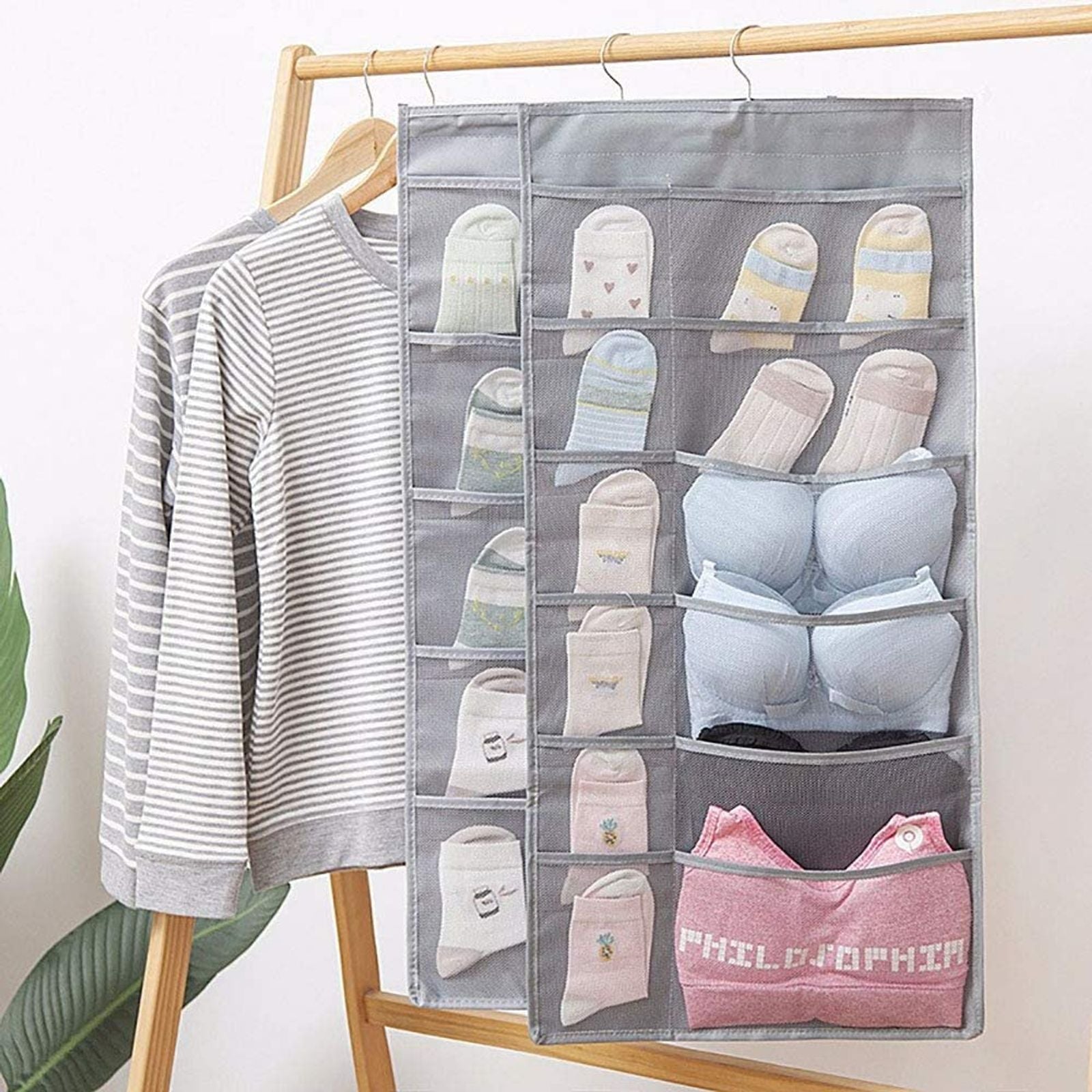 Double-Sided Hanging Bag for Underwear and Socks
