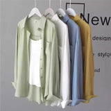 Sun Protection Loose Fit Thin Chiffon Women's Casual Shirt