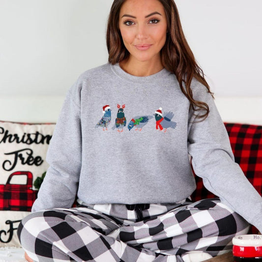 Christmas Pigeon Sweatshirt - Funny Bird Lover Gift