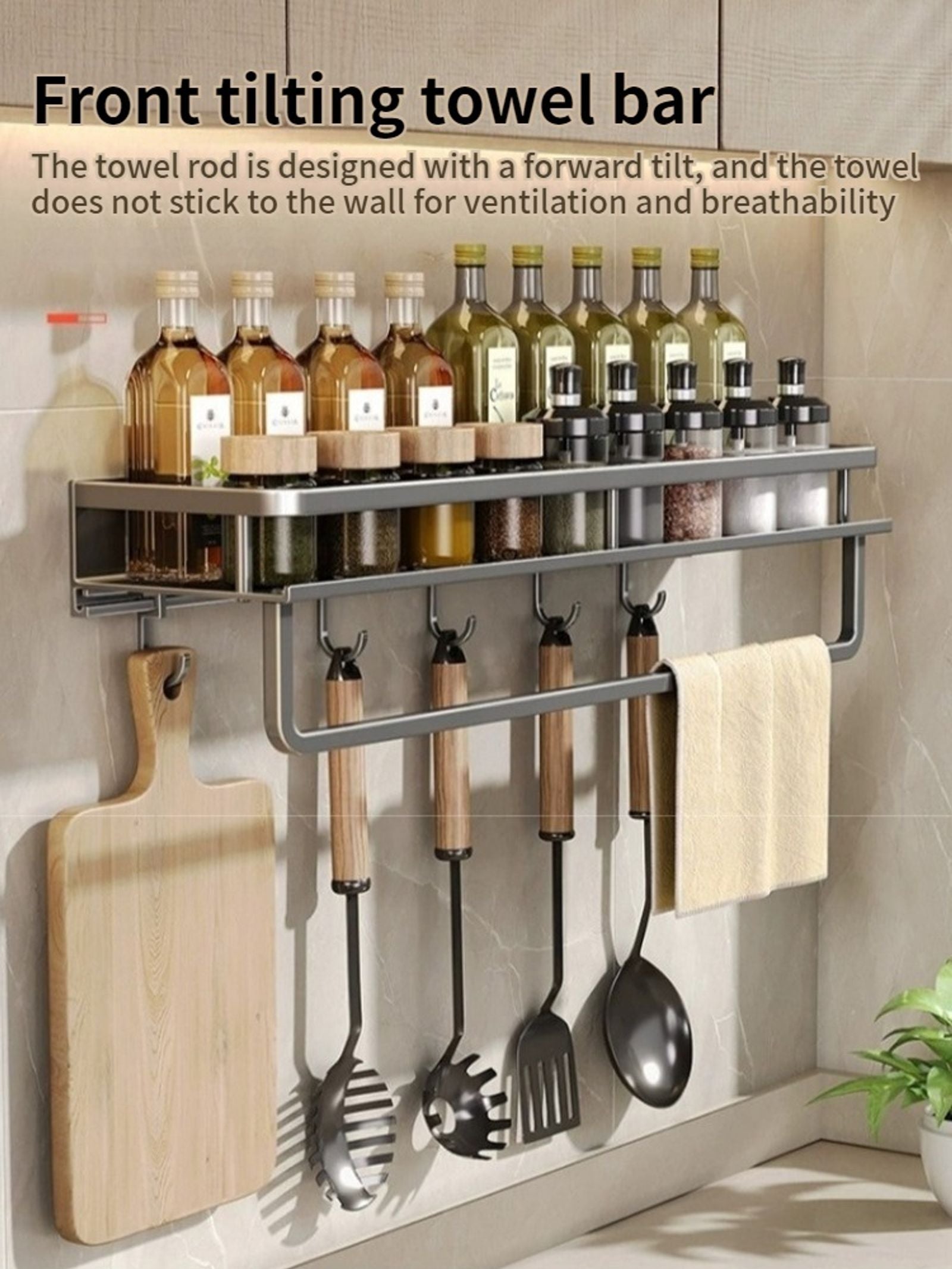 Multifunctional Wall Mounted Seasoning Storage Rack