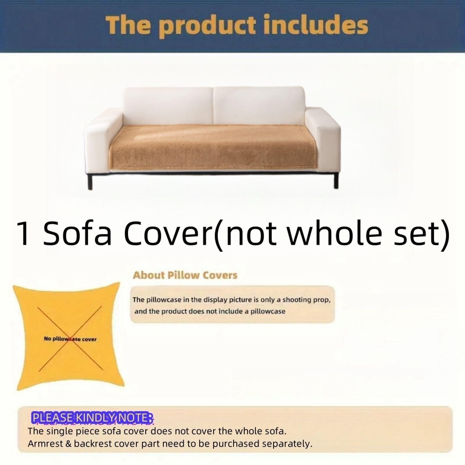 Warm Solid Sherpa Fleece Sofa Cover with Non-Slip Binding