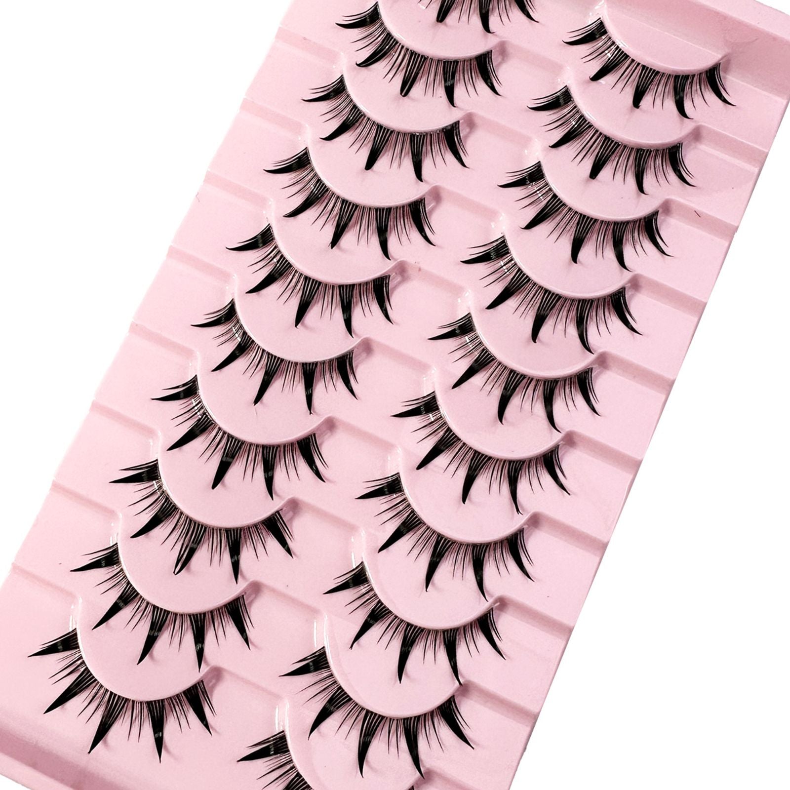 3D Cat Eye Faux Mink Lashes - 10 Pairs Natural & Fluffy