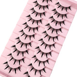 3D Cat Eye Faux Mink Lashes - 10 Pairs Natural & Fluffy