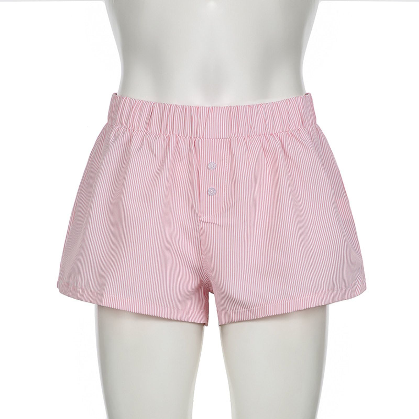 Striped Print Casual Shorts for Women