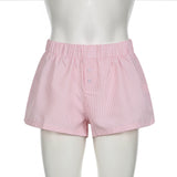 Striped Print Casual Shorts for Women