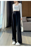 Elegant Wide Leg Pants for Women - High Waist Black Trousers