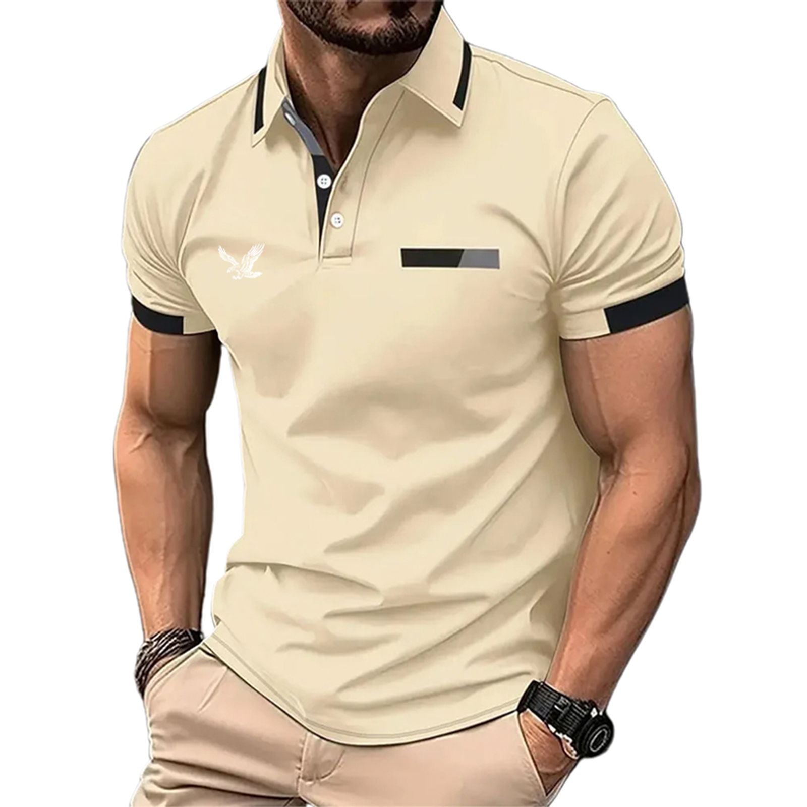 Men's Color Block Golf Polo Shirt