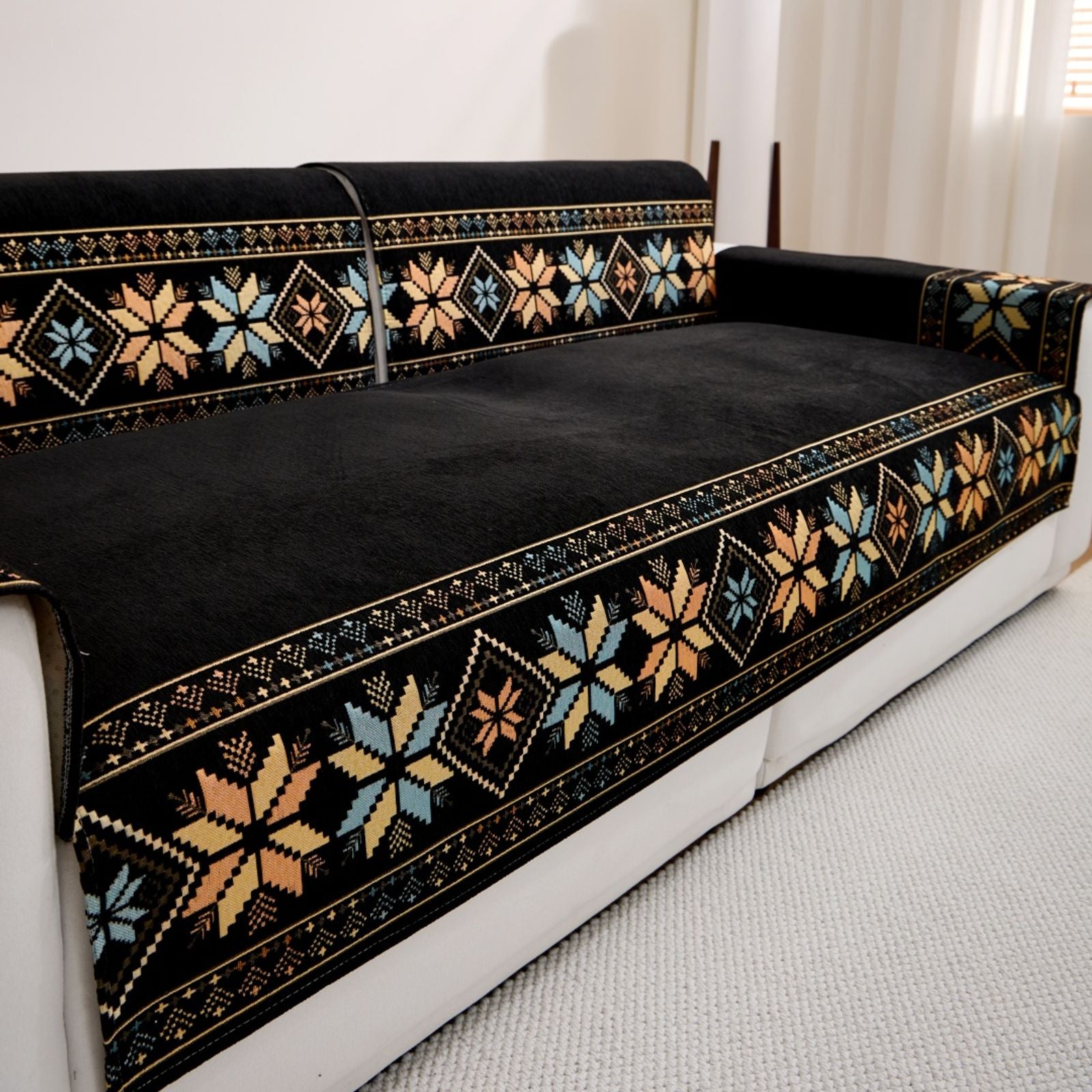 Bohemian Jacquard Chenille Sofa Cover for All Seasons