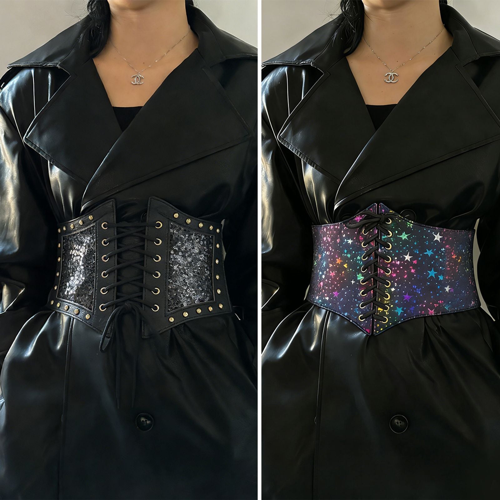 Gothic Plus Size Stretch Lace Cummerbund and Corset Belt