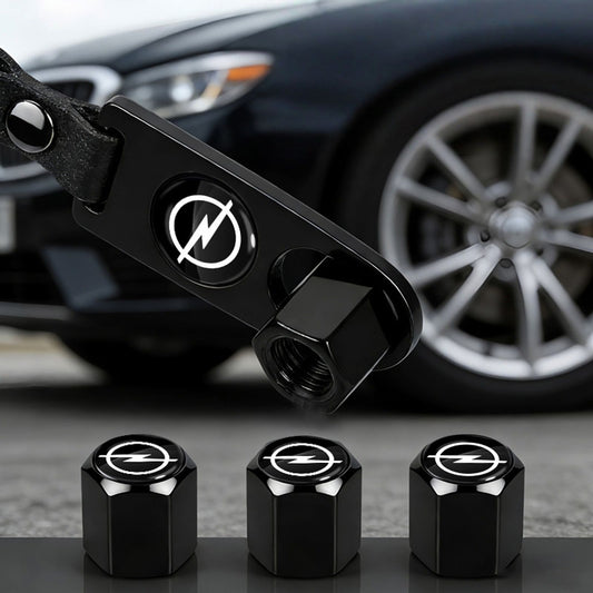 Car Tire Valve Stem Caps with Keychain for Opel Vehicles