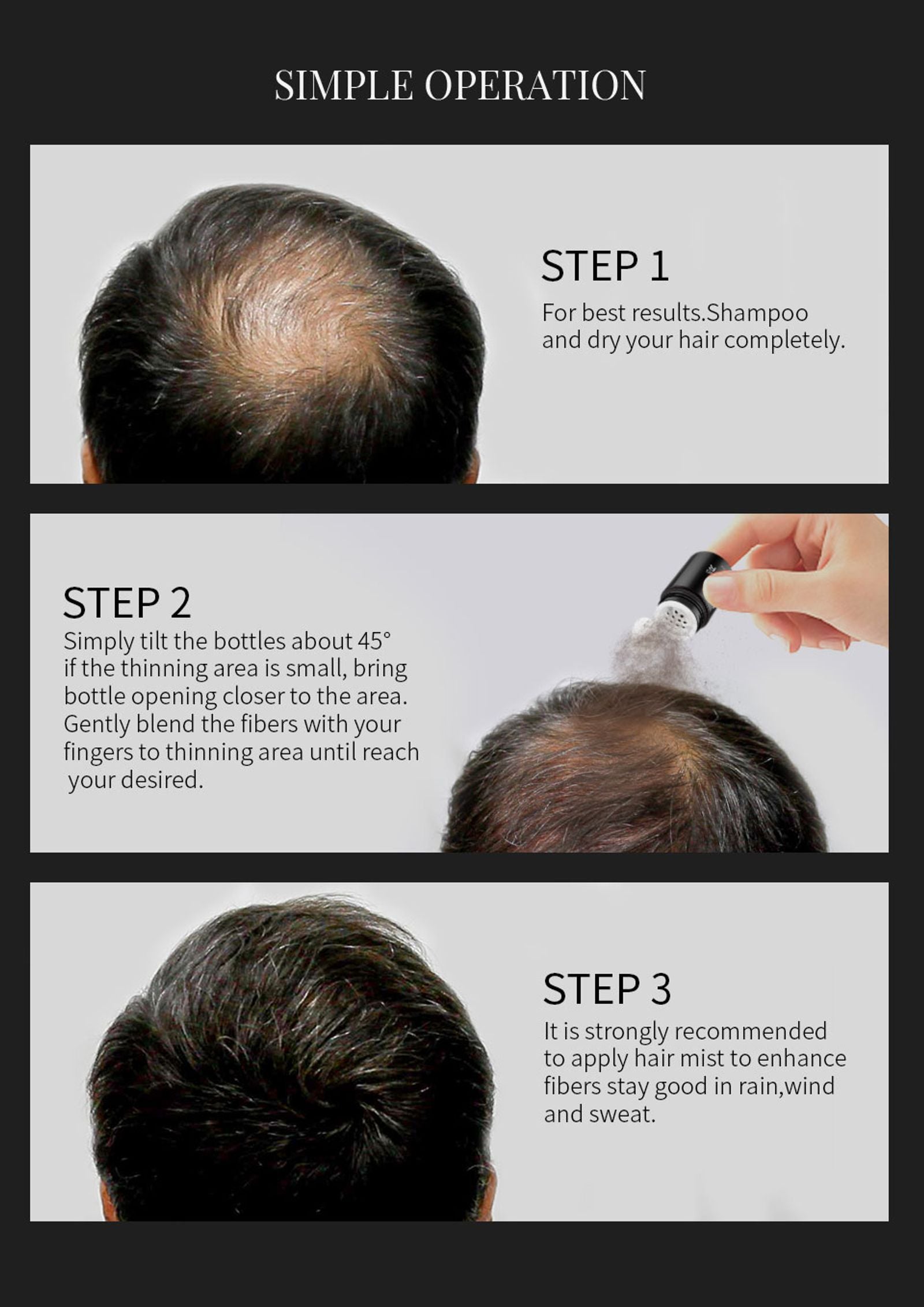 SEVICH Hair Building Fiber Set for Hair Loss Treatment