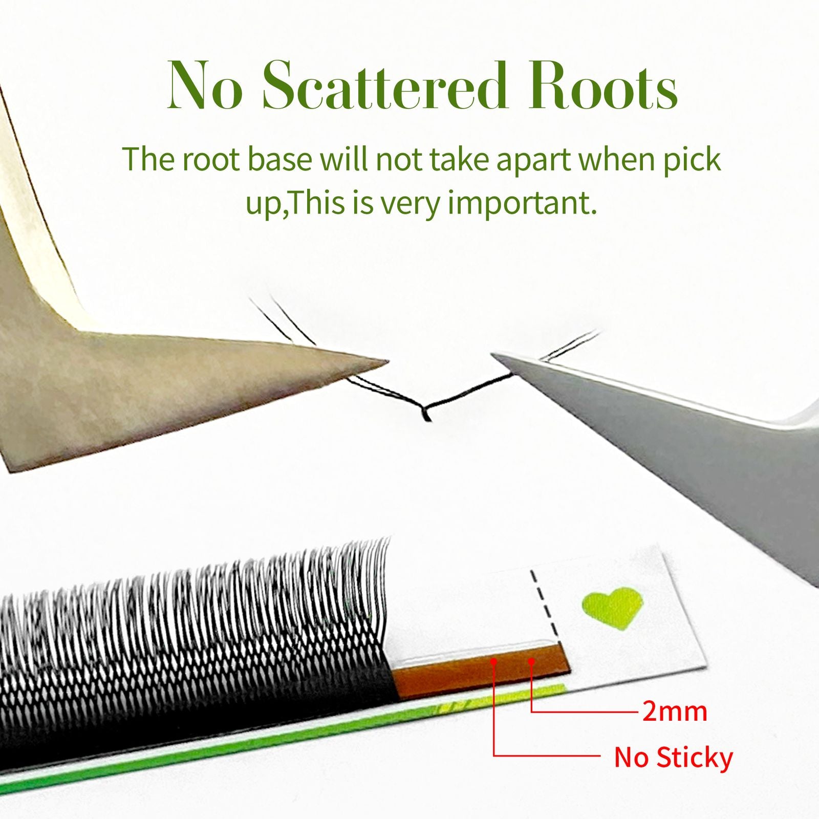 Lakanaku 2D Eyelash Extensions - U YY Fiber Double Tips