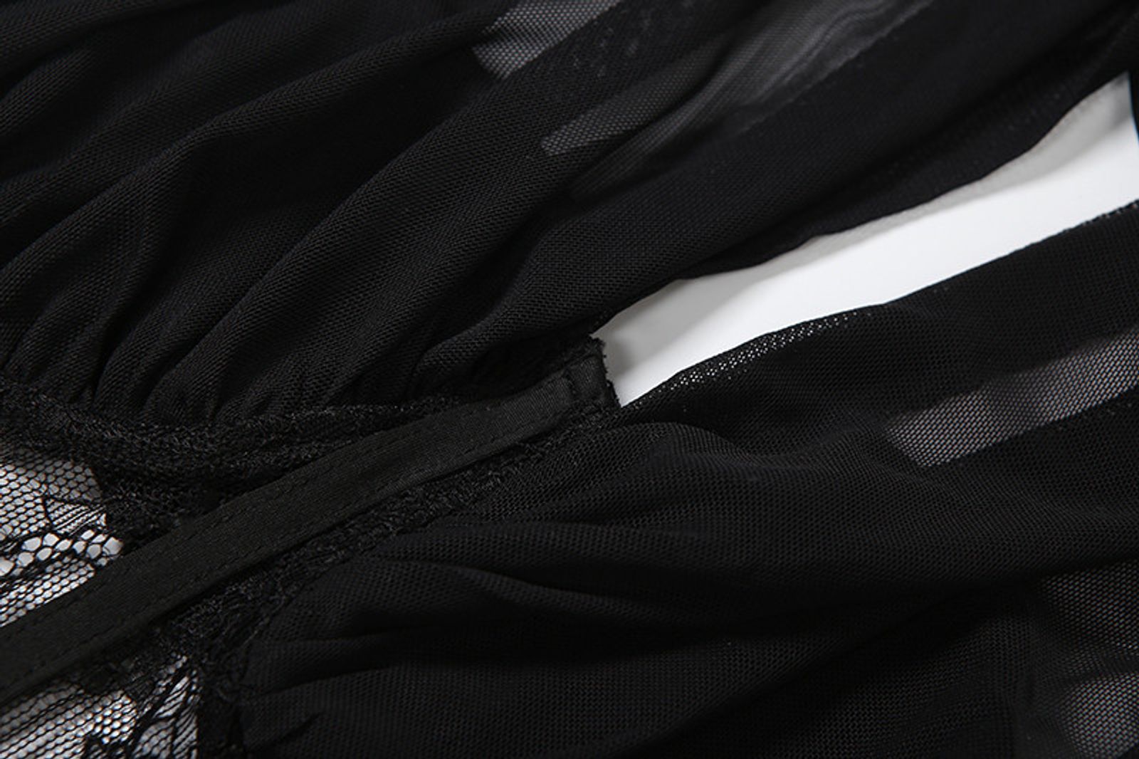 Mesh Patchwork Bodysuit - Halter Low-Neck Backless