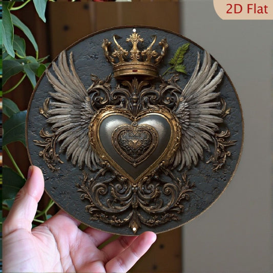 ShineHalo Heart Wing Metal Wall Art Decor