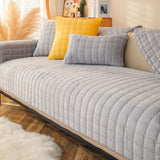 Solid Red Soft Flannel Quilted Sofa Towel Cover