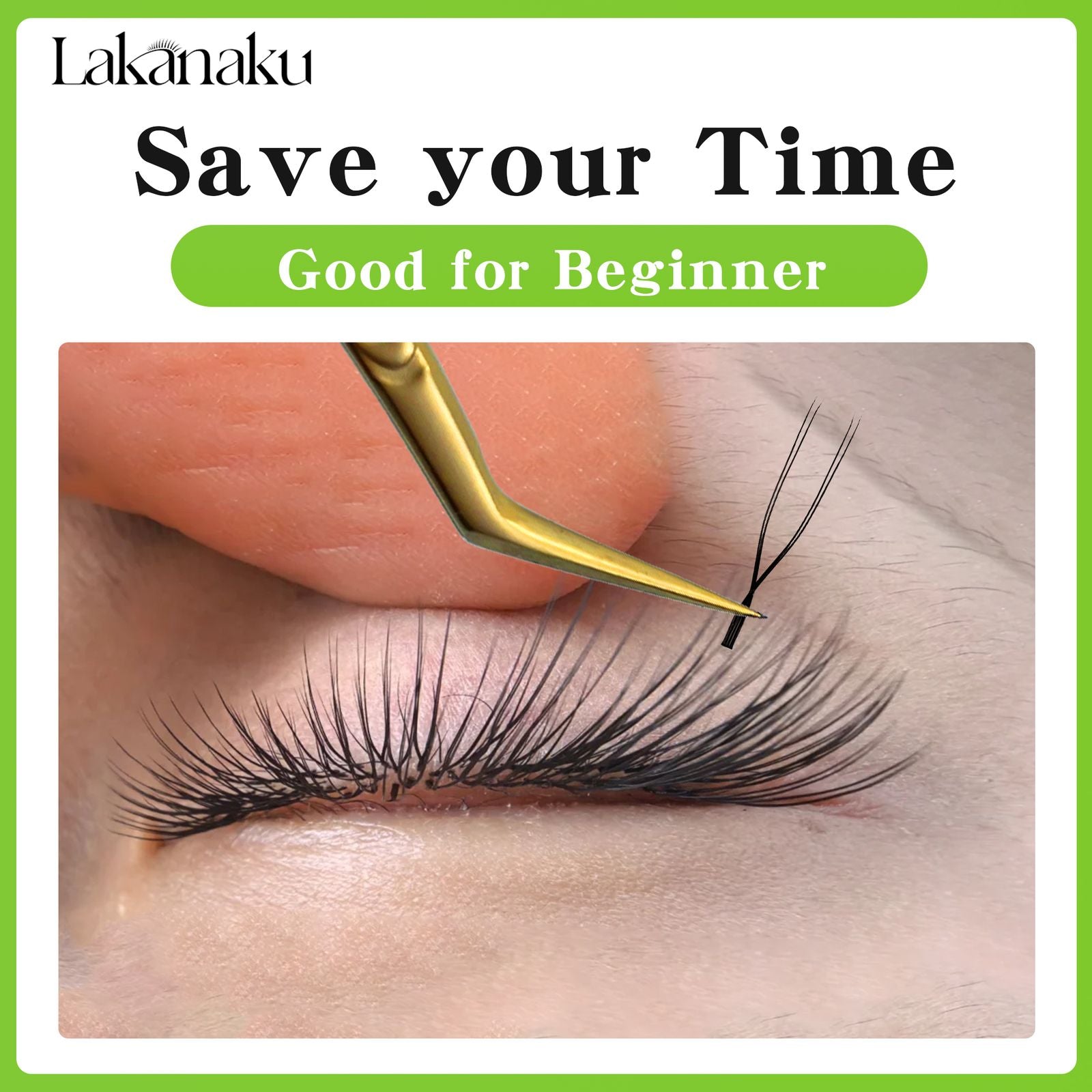 Lakanaku 2D Eyelash Extensions - U YY Fiber Double Tips