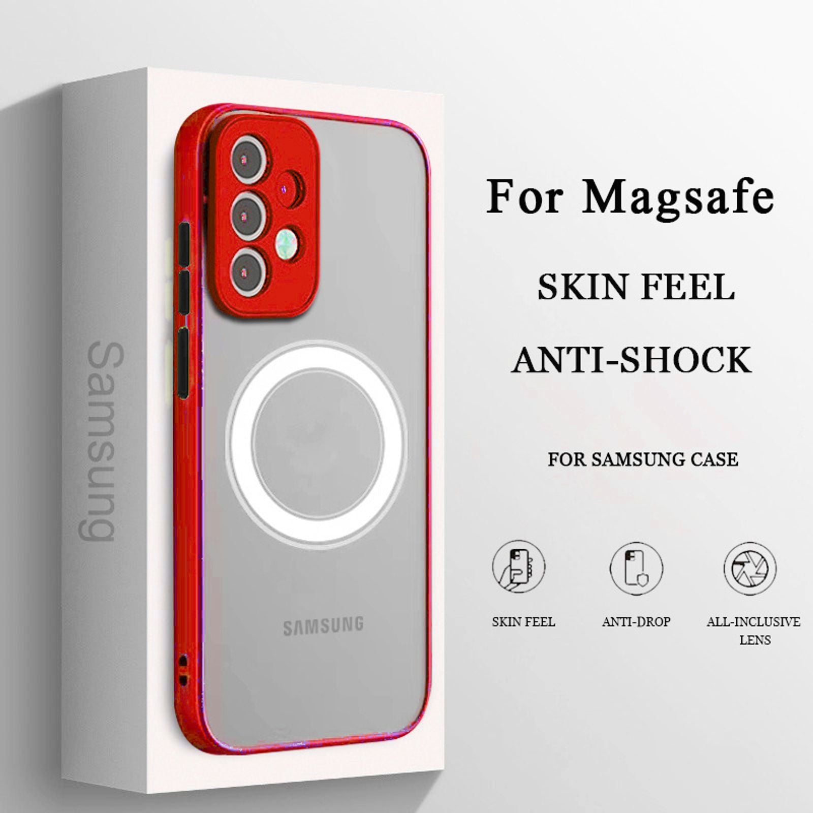 Luxury Magnetic MagSafe Wireless Charge Case for Samsung Galaxy