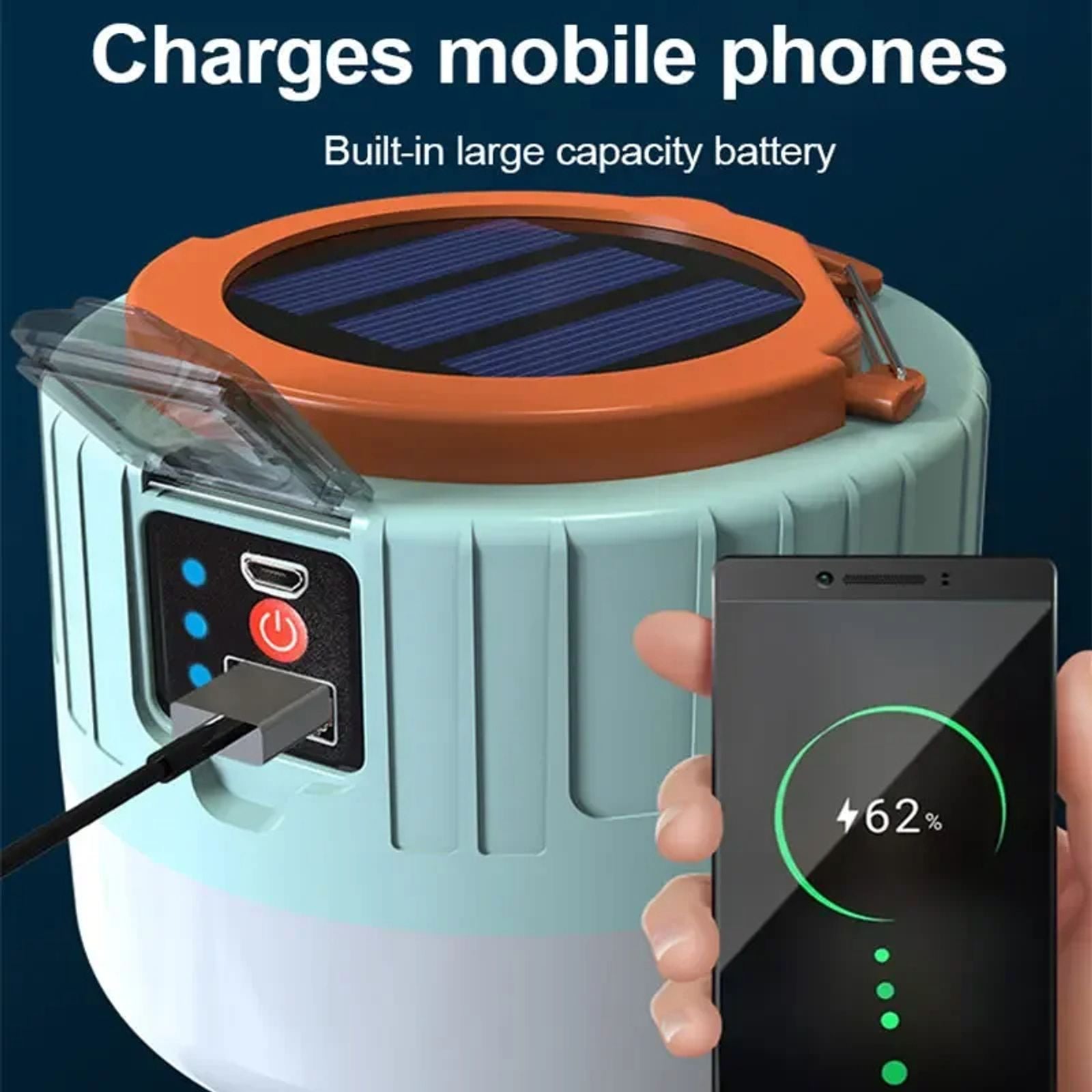 Outdoor Solar LED Camping Lantern - USB Rechargeable Portable Light