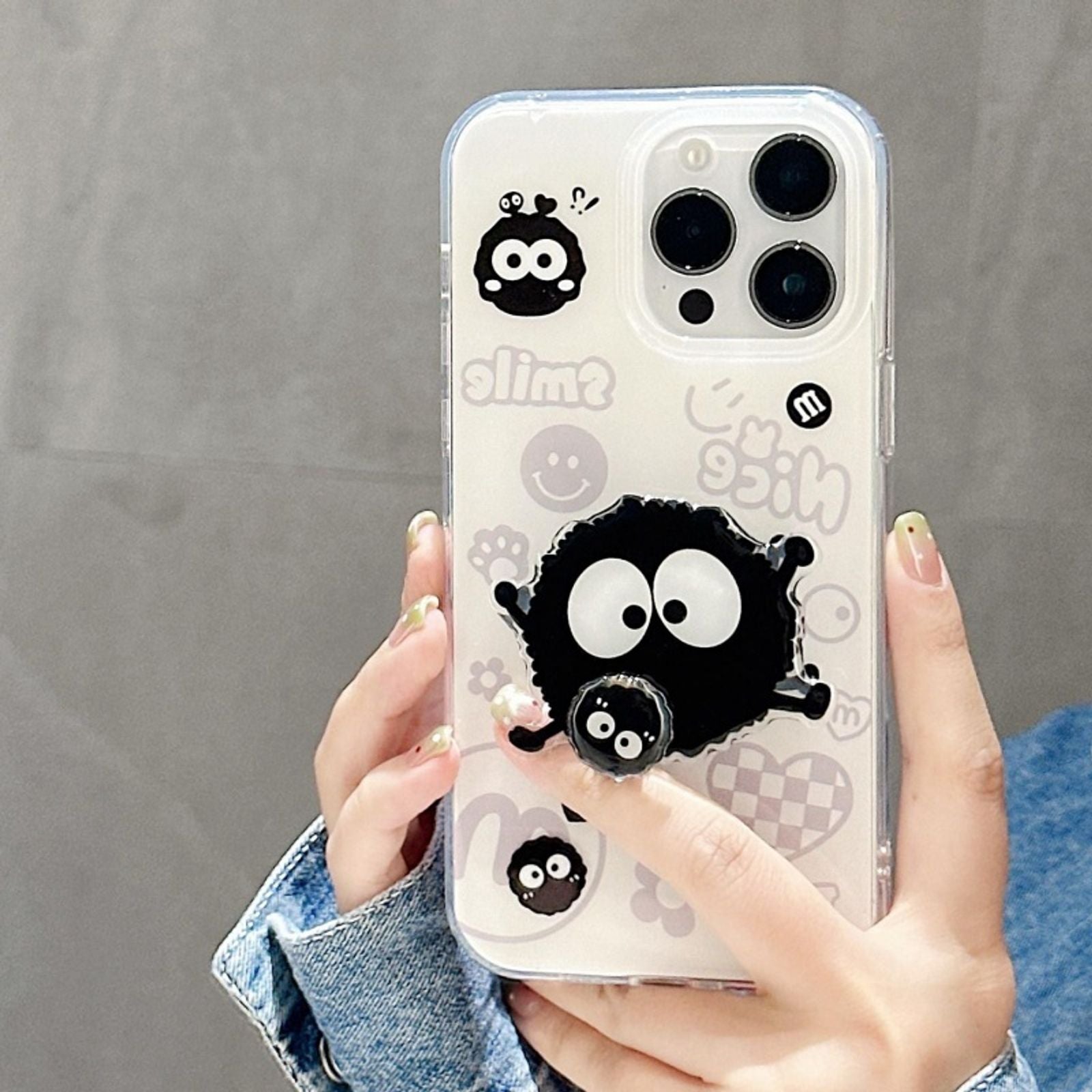 Korean Cute Cartoon Rotating Furball Grip Phone Holder