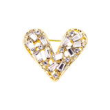 Sparkling Crystal Heart Mini Brooch Fashion Lapel Pin