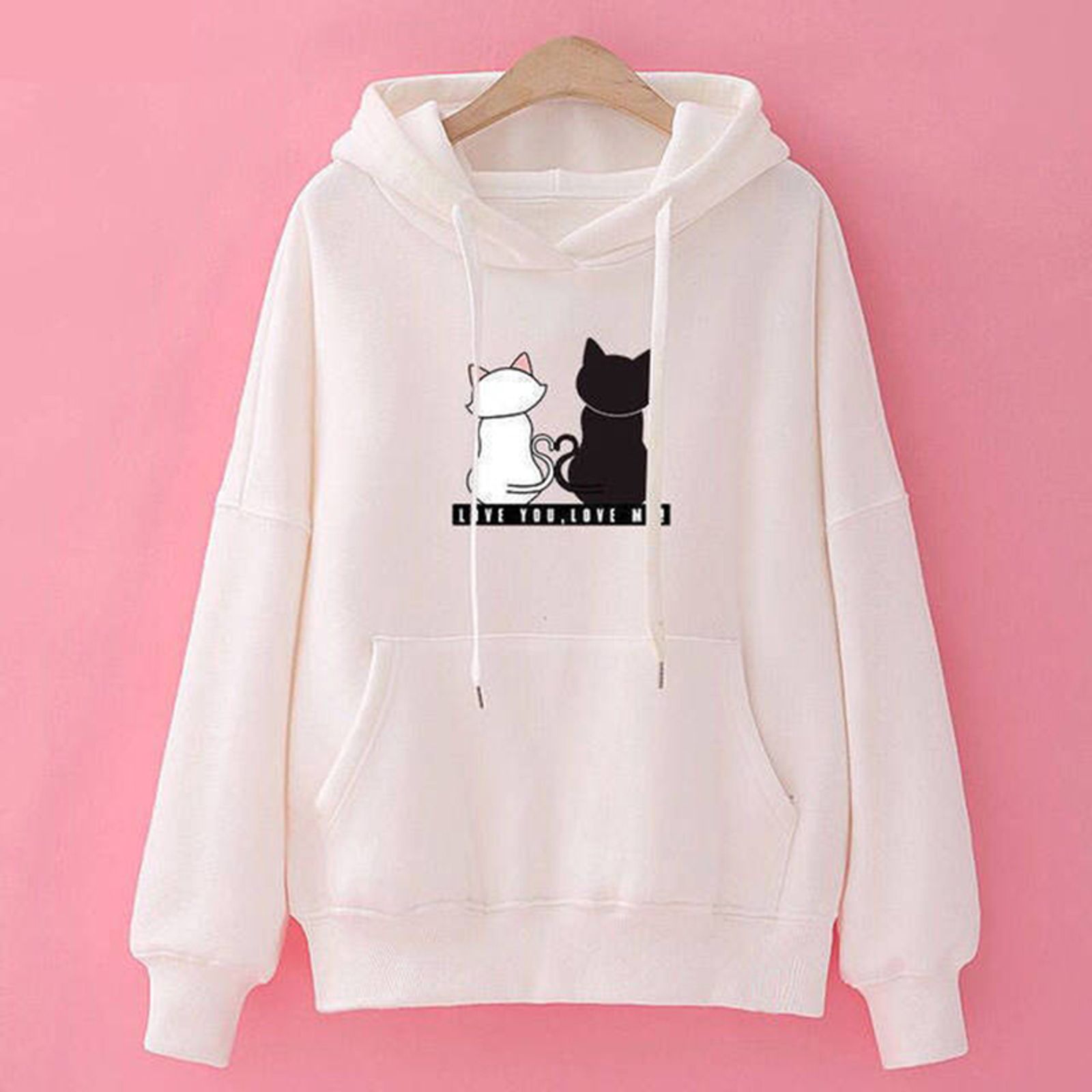 Women's Casual Cat Pattern Hoodie - Autumn 2024