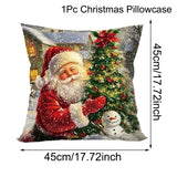 Christmas Decorative Throw Pillow Covers - Santa, Snowman, Elk