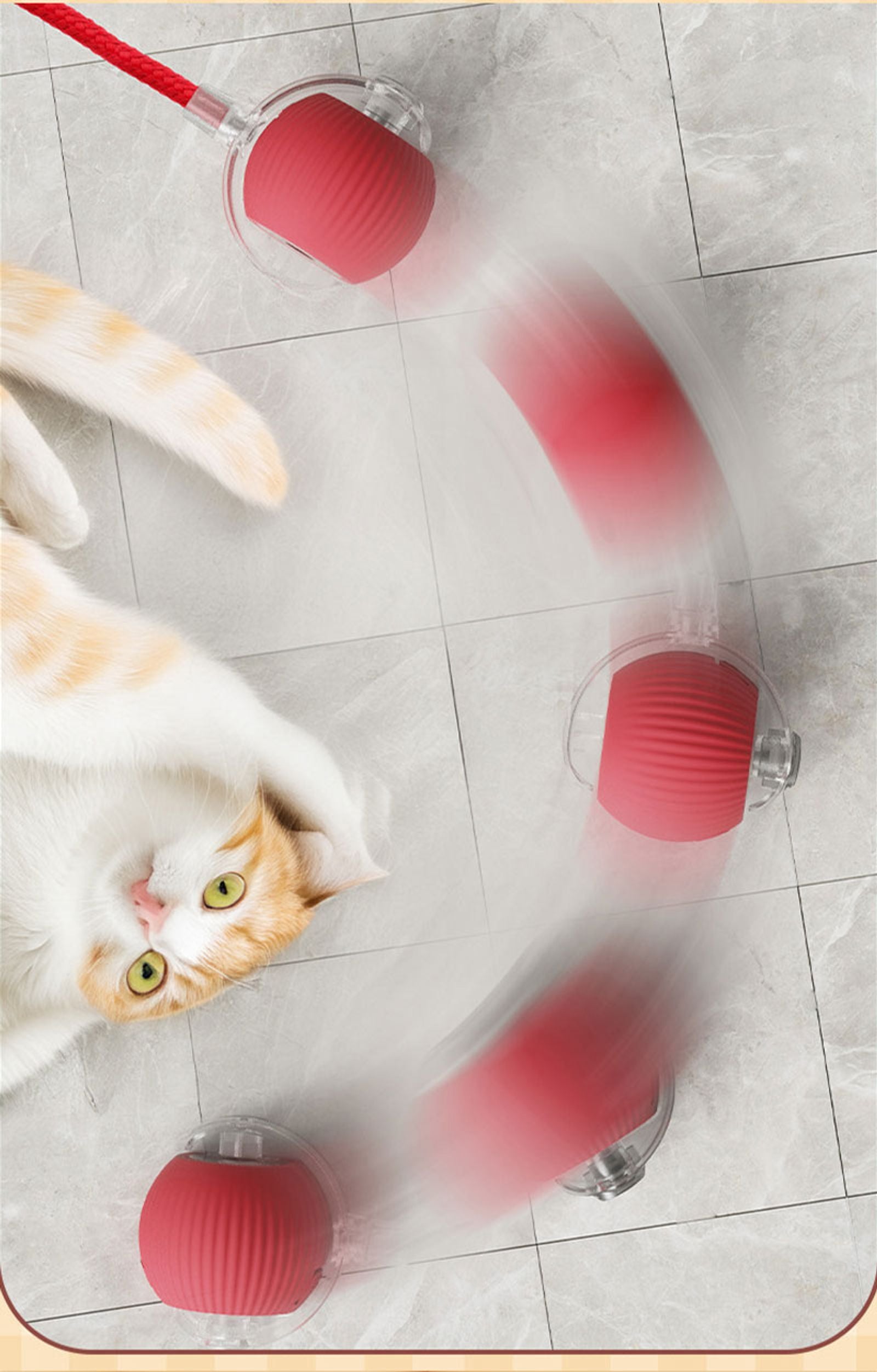 Automatic Rolling Electric Cat Ball Toy with Faux Tail