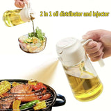 2-in-1 500ml Plastic Spray Oil Dispenser Bottle