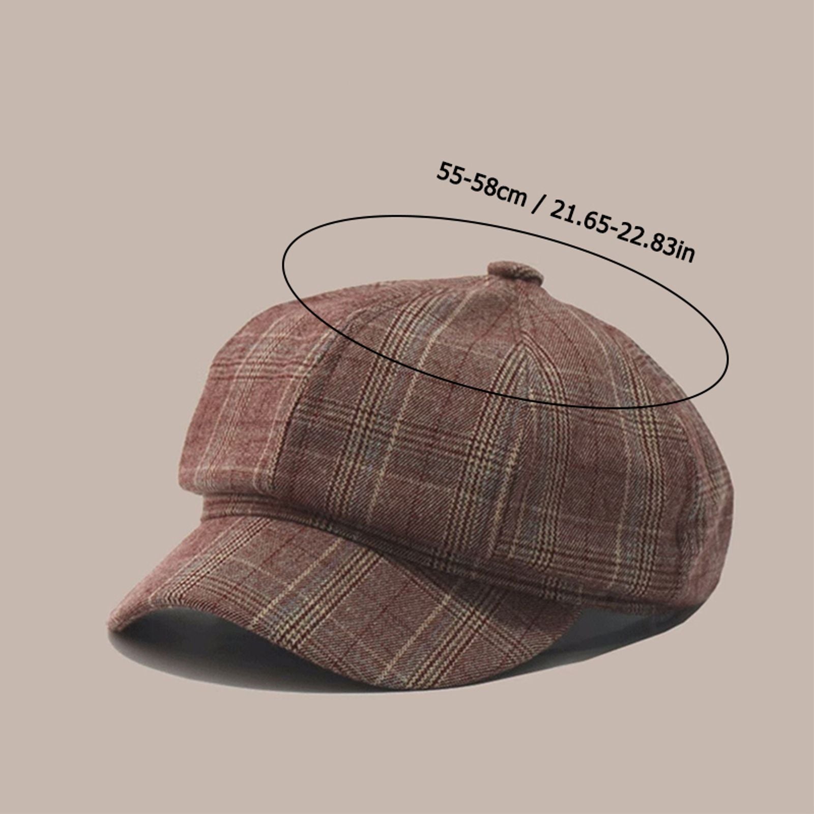 Retro Women's Plaid Newsboy Beret Cap