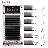 Befer W Shaped Fake Eyelash Extensions - 3D to 6D Variants