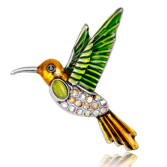 Cute Animal Brooch - Shiny Crystal Sparrow Pigeon Pin