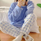 Thick Warm Women's Fleece Pajamas Set