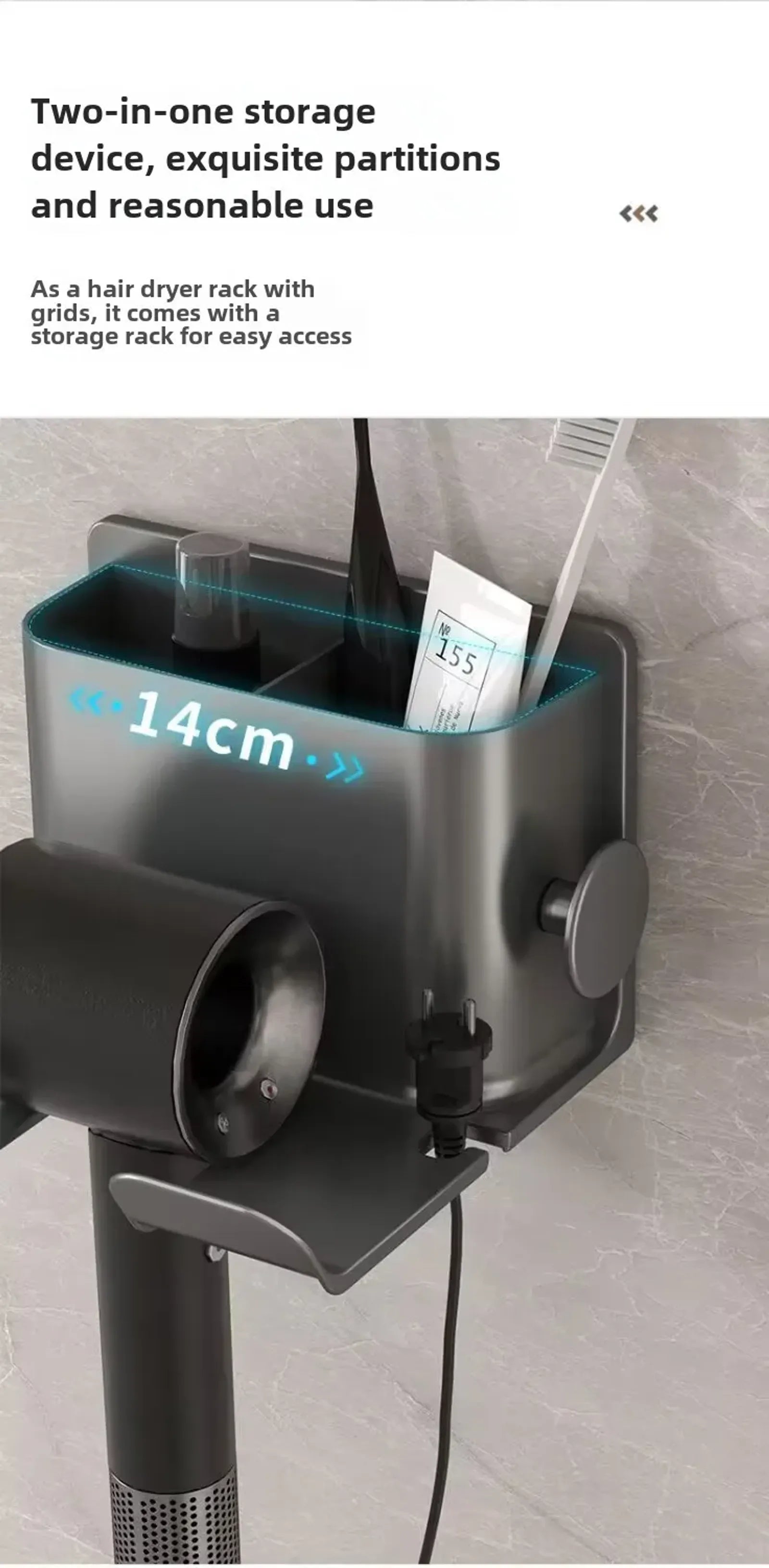 Wall Mounted Hair Dryer and Straightener Holder