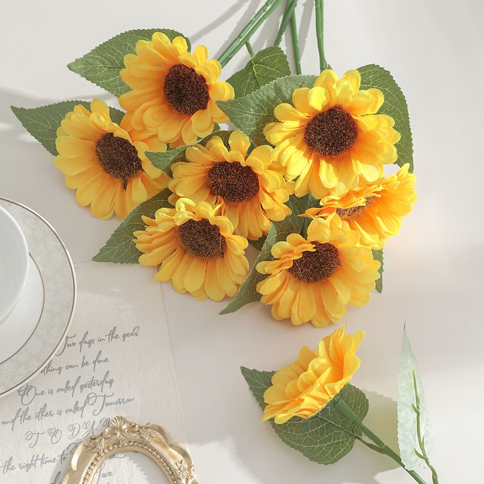 Sunflower Artificial Flower Bouquet for Home and Wedding Decor