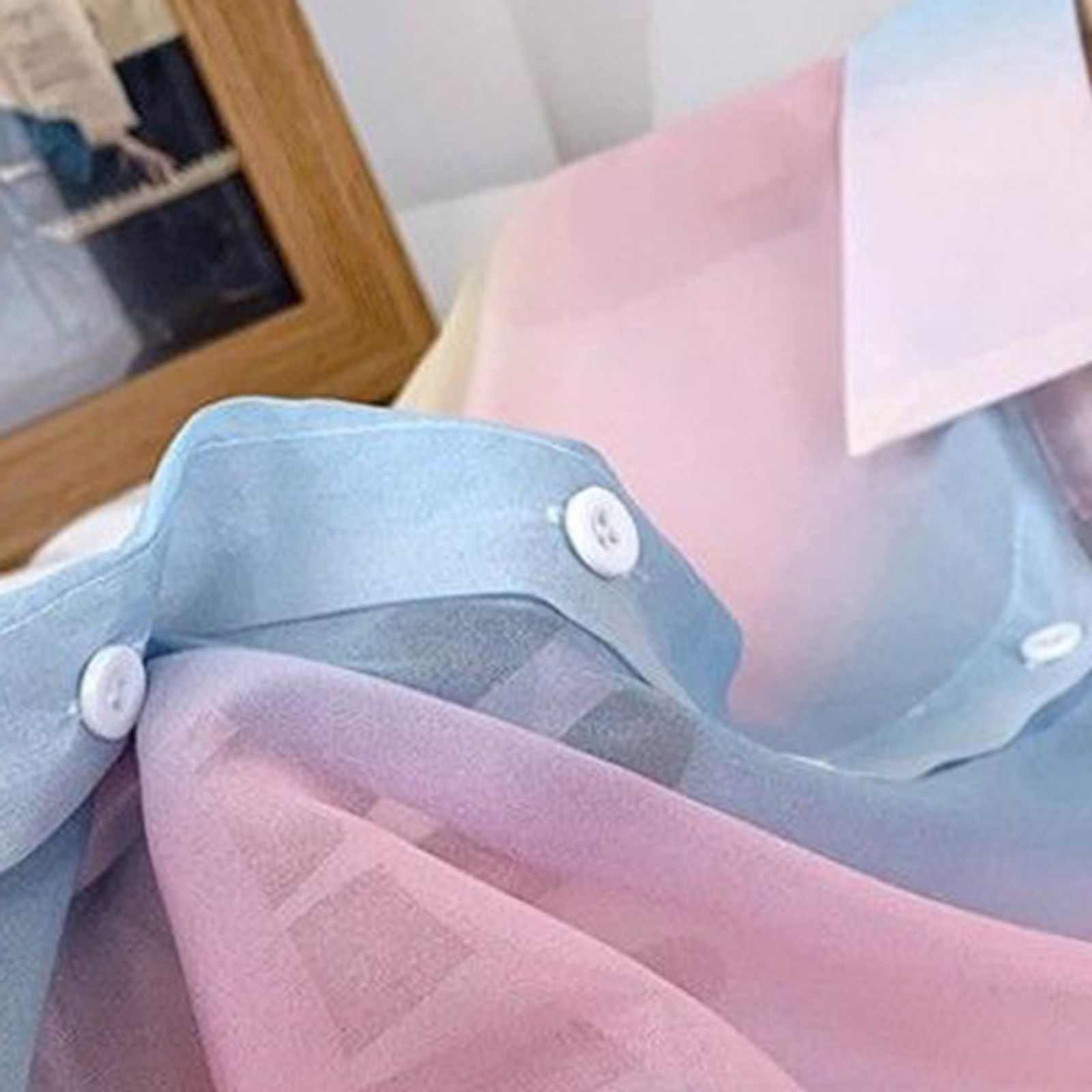 Irregular Gradient Rainbow Long Sleeve Blouse