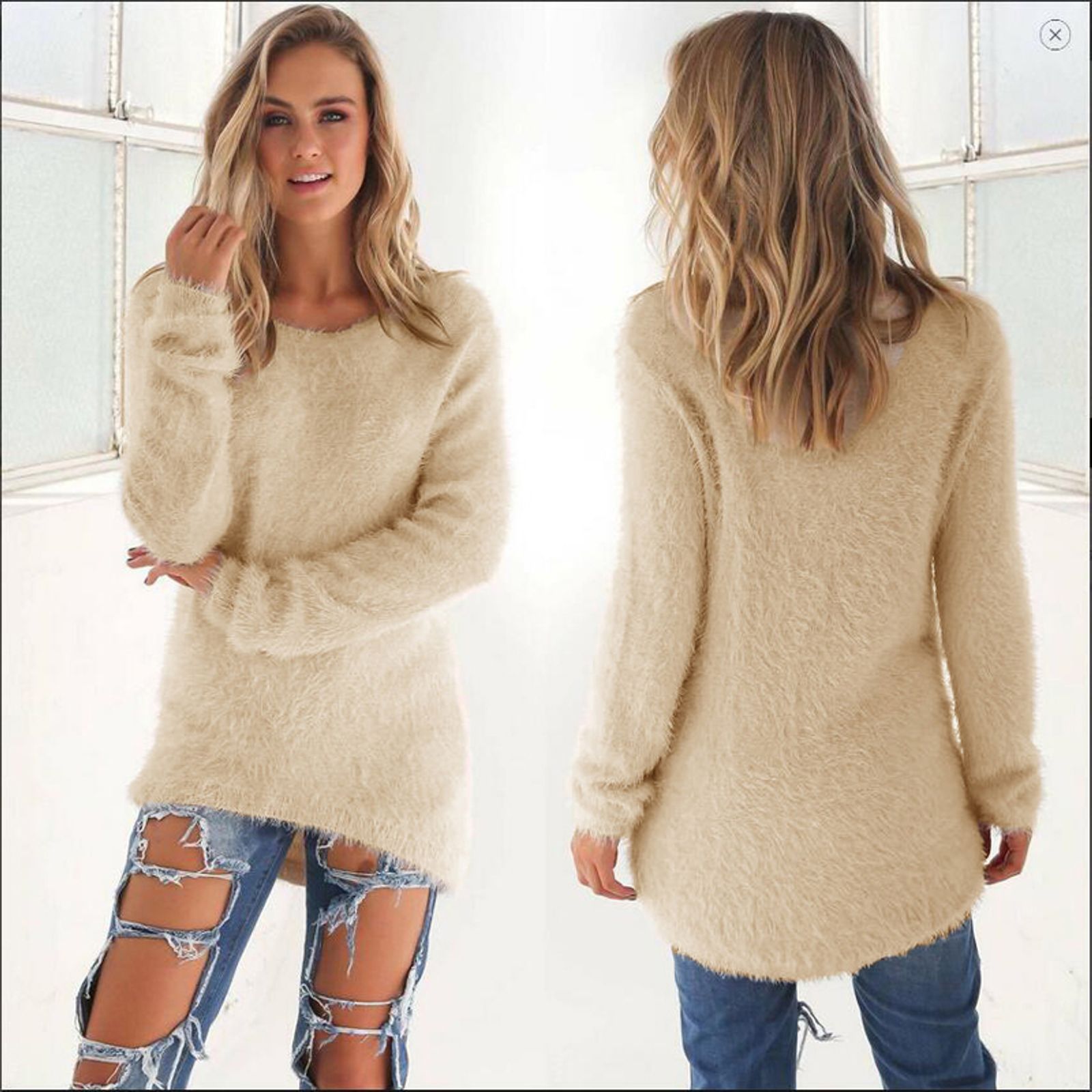 Plus Size Women's Warm Knitted Pullover Sweater