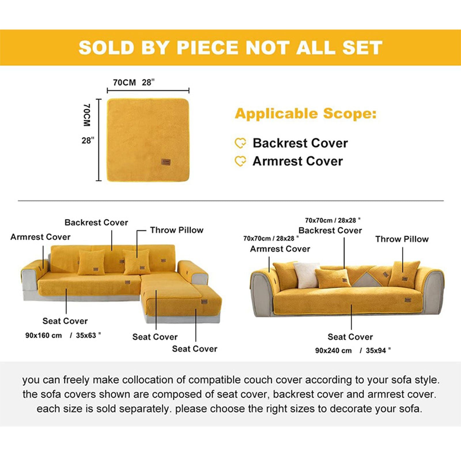 Nordic Lamb Wool Sofa Cover - Plush Warm Cushion Protector