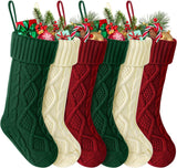 Large Cable Knit Christmas Stockings for Kids