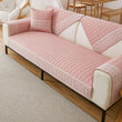 Waffle Quilting Anti-Slip Sofa Cover with Snowflake Lace