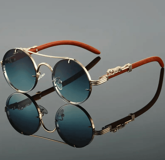 Vintage Punk Round Sunglasses – Double Bridge Multicolor Shades for Men & Women