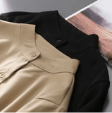 Women’s Spring & Autumn Blouse – Long Lantern Sleeve Stand Collar Loose Shirt