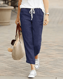 Y2K Black Cotton Pants – Loose Fit with Drawstring Waist for Women